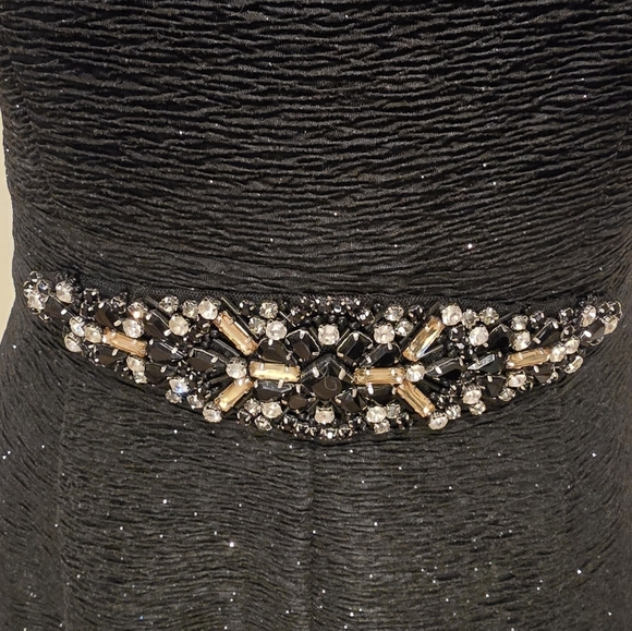 ELIZA J Embellished Sparkle Cocktail Fit & Flare Sleeveless Jeweled Dress BLK  8 - Picture 7 of 16